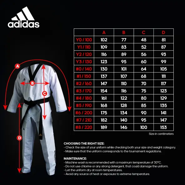 Dobok Taekwondo Adi-Champion II Cuello blanco