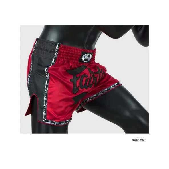 Short Boxeo Tailandés Fairtex Rojo/Negro 1703
