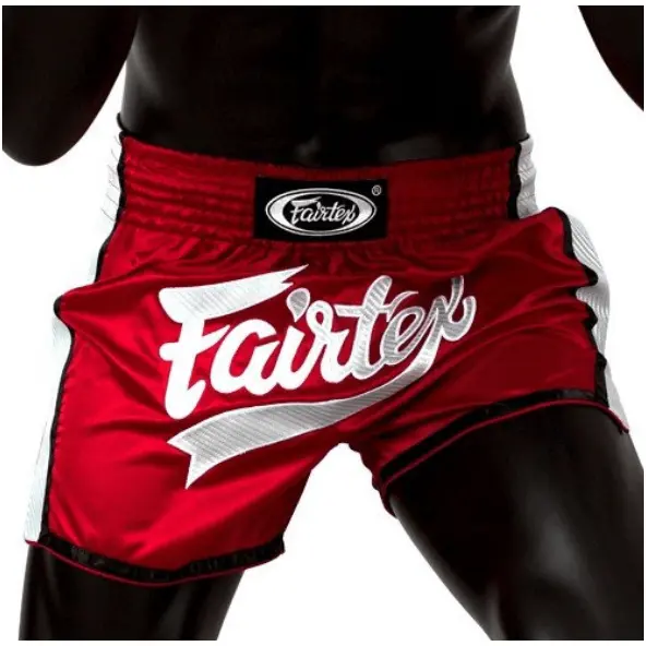 Short Boxeo Tailandés Fairtex Rojo/Blanco 1704