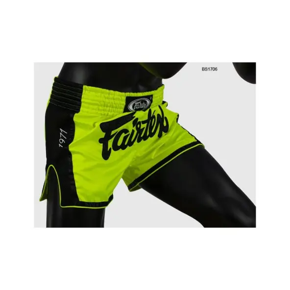 Short Boxeo Tailandés Fairtex Amarillo Flúor/Negro 1706