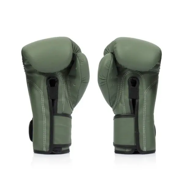 Guantes de boxeo de entrenamiento Fairtex F-Day verde 100% cuero