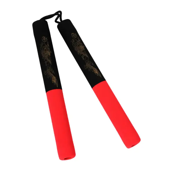 Nunchaku de Cuerda Espuma negro/rojo