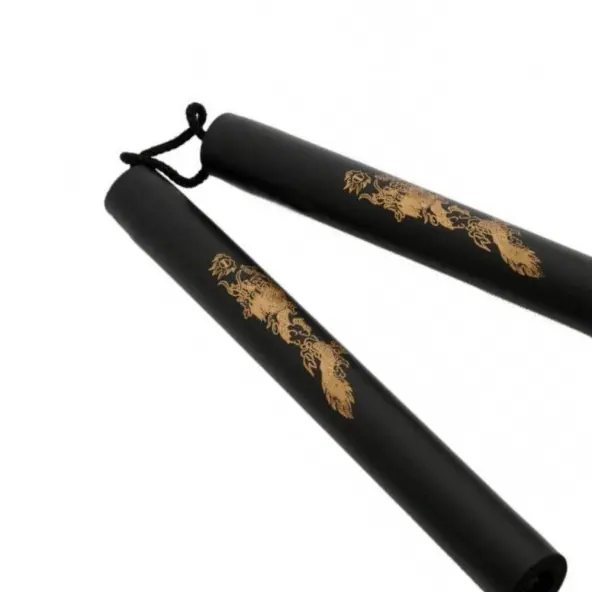 Nunchaku de Cuerda Espuma negro/oro