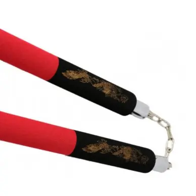 Nunchaku con Cadena de Espuma Negro/Rojo - 8
