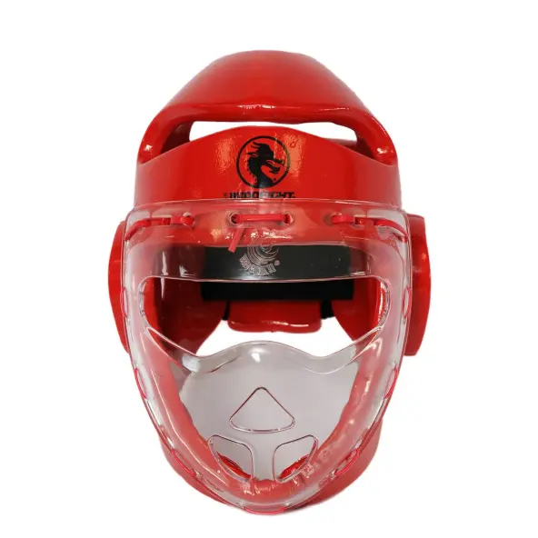 Casco Taekwondo Rojo con visera