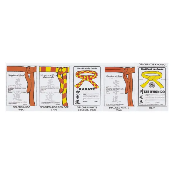 Certificados de Cinturón (Judo, Karate, Taekwondo)