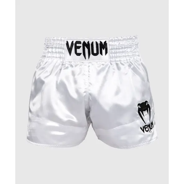 Short Boxeo Tailandés Venum Classic Blanco/Negro