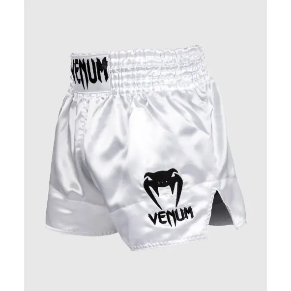 Short Boxeo Tailandés Venum Classic Blanco/Negro