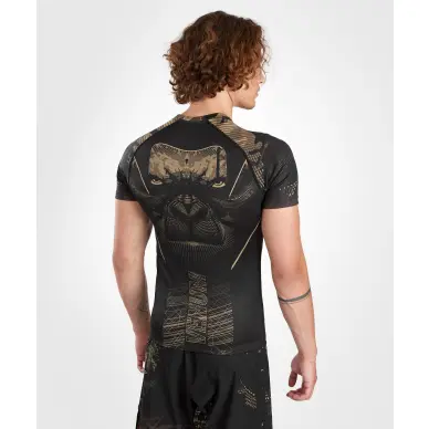 Rashguard de manga corta Venum Gorilla Jungle Negro/Arena