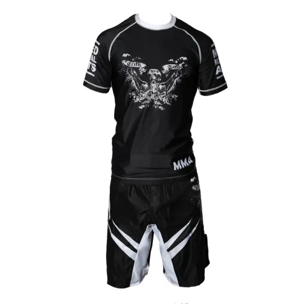 Rashguard MMA Negro Impresión calavera & alas