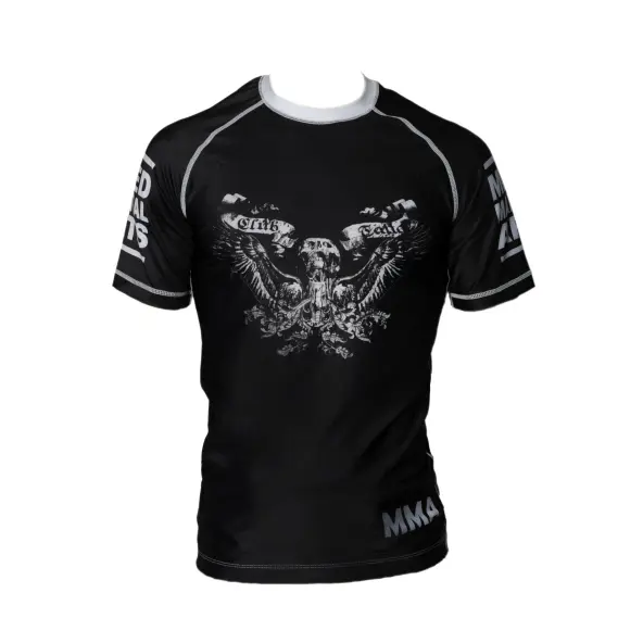 Rashguard MMA Negro Impresión calavera & alas