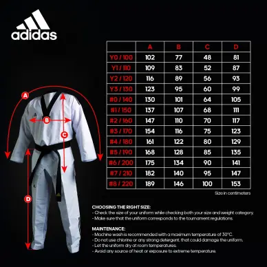 Dobok Taekwondo Adi-Champion II Color negro - 11