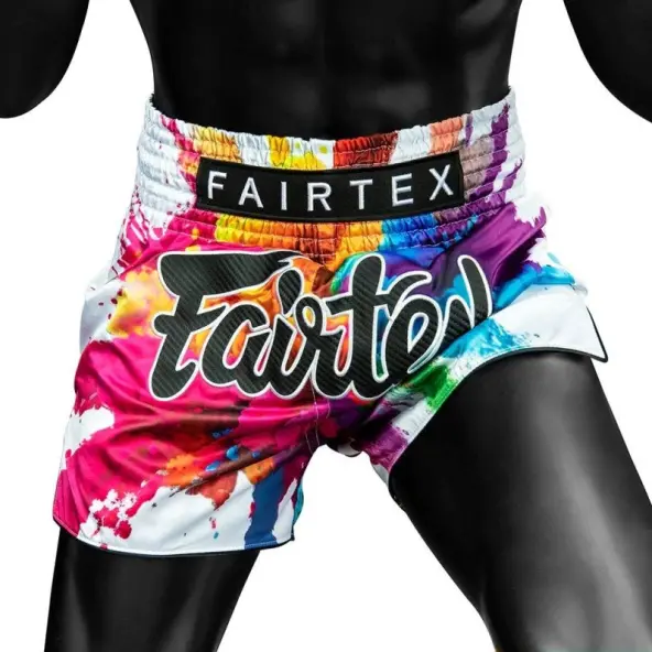 Short Boxeo Tailandés Fairtex BS1939 White Funky Soul