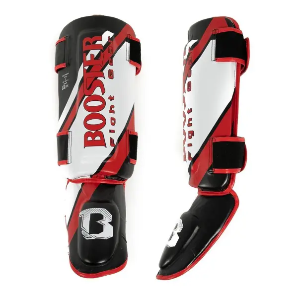 Espinilleras y protector de pie Thai Striker V2 rojo