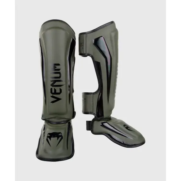 Protector de espinilla y pie Venum Elite Caqui-Negro
