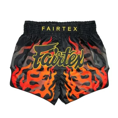 Short Boxeo Tailandés Fairtex Negro Flame 1921 - 8