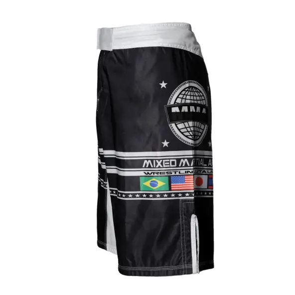 Fightshort MMA estampado en negro y blanco