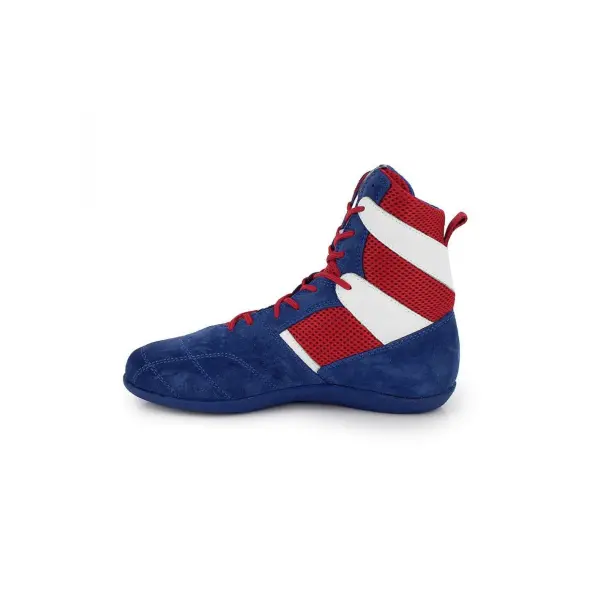 Zapatos de Boxeo Francés Rivat Top Light Azul Blanco Rojo