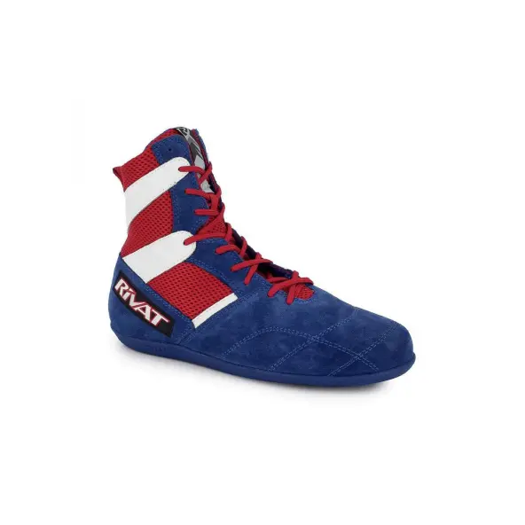 Zapatos de Boxeo Francés Rivat Top Light Azul Blanco Rojo