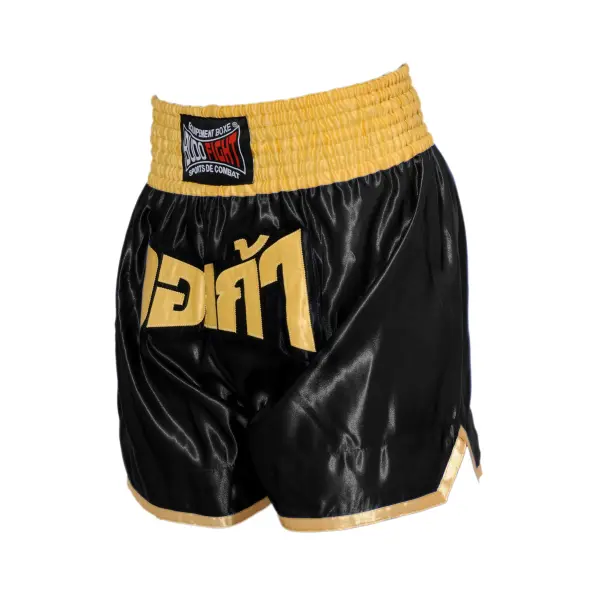 Short boxeo tailandés FIGHTER Negro y Amarillo