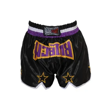 Short boxeo tailandés STAR Negro y Violeta
