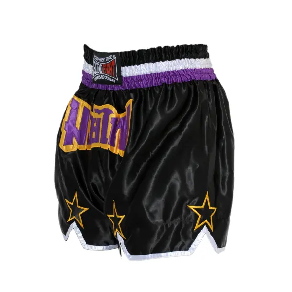 Short boxeo tailandés STAR Negro y Violeta