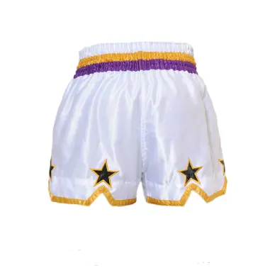 Short Boxeo Tailandés STAR Blanco/Violeta