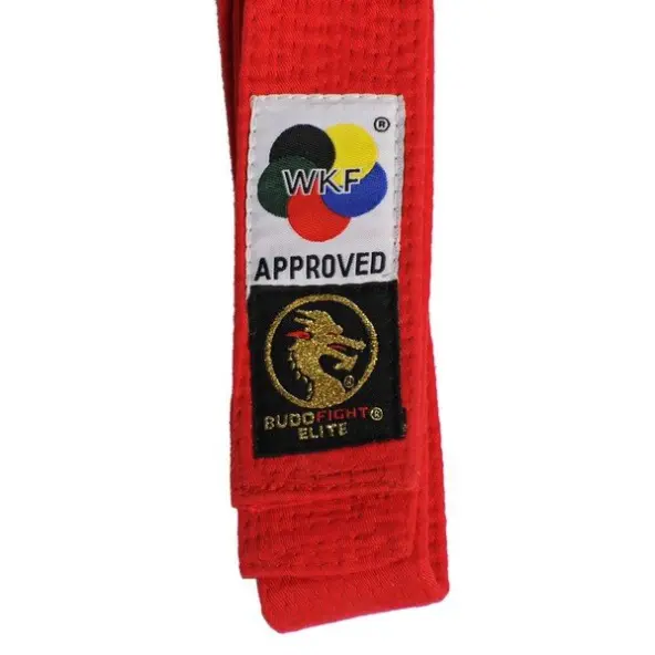 Cinturón de kárate Elite rojo WKF