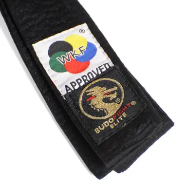 Cinturón de kárate Elite negro WKF