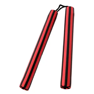 Nunchaku de Cuerda Espuma rojo/negro