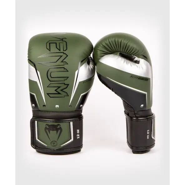 Guantes de boxeo Venum Elite Evo Caqui - Plata