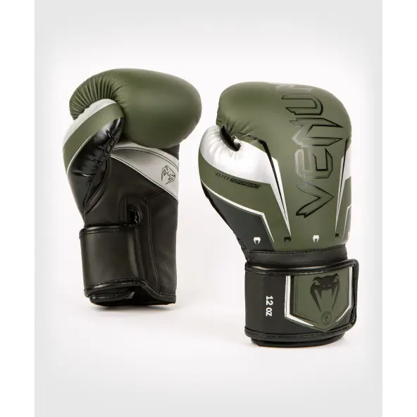 Guantes de boxeo Venum Elite Evo Caqui - Plata