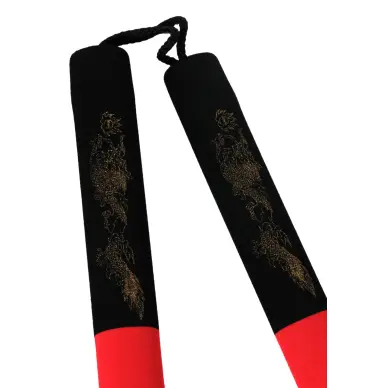 Nunchaku de Cuerda Espuma negro/rojo