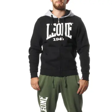 Sudadera Leone con cremallera negra