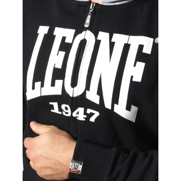 Sudadera Leone con cremallera negra