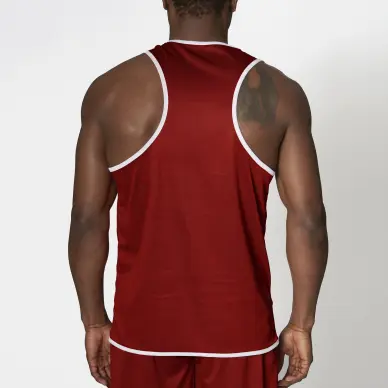 Camiseta de boxeo reversible roja y azul