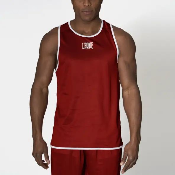 Camiseta de boxeo reversible roja y azul