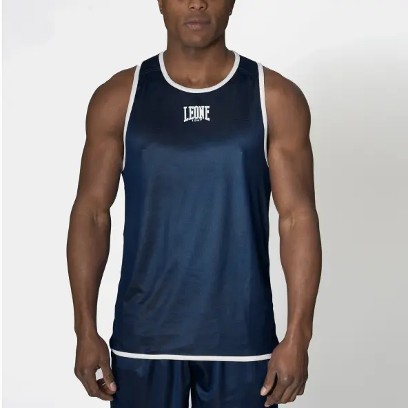 Camiseta de boxeo reversible roja y azul
