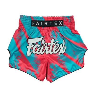 Short boxeo tailandés Fairtex BS1929 Street King Turquesa/Rojo