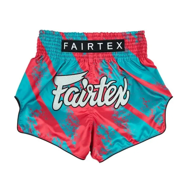 Short boxeo tailandés Fairtex BS1929 Street King Turquesa/Rojo