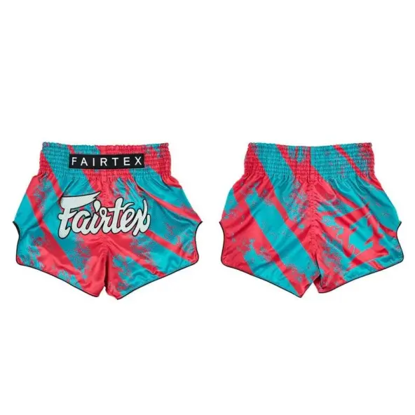 Short boxeo tailandés Fairtex BS1929 Street King Turquesa/Rojo