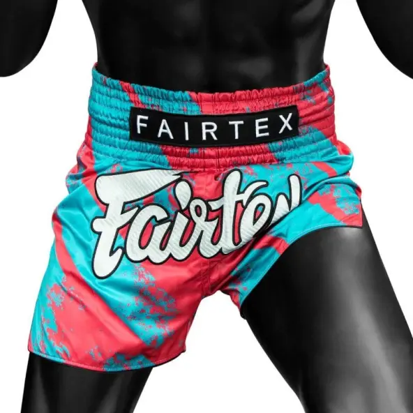 Short boxeo tailandés Fairtex BS1929 Street King Turquesa/Rojo