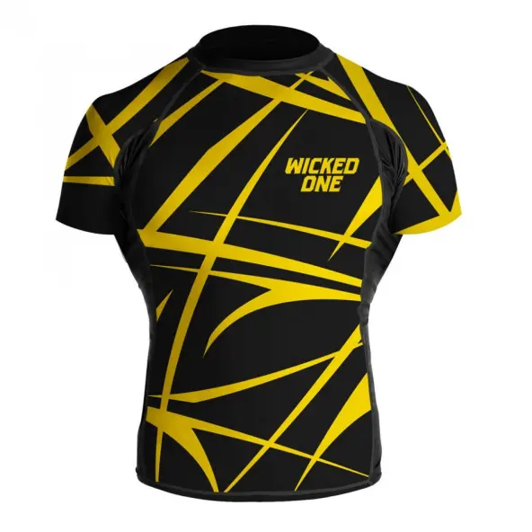 Rashguard WickedOne Claws negro y amarillo