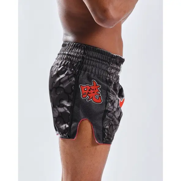Short boxeo tailandés Naruto x Elion Akatsuki Negro/Rojo