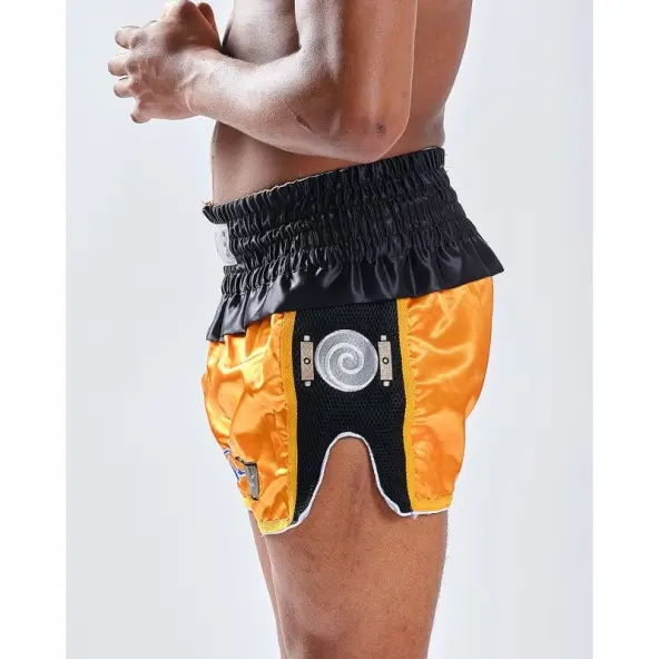 Short boxeo tailandés Naruto x Elion Negro/Naranja