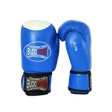 Guantes de kárate de contacto 100% cuero azul