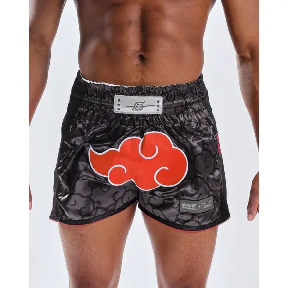 Short boxeo tailandés Naruto x Elion Akatsuki Negro/Rojo