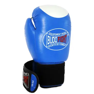 Guantes de kárate de contacto 100% cuero azul - 3