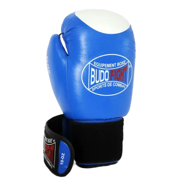 Guantes de kárate de contacto 100% cuero azul