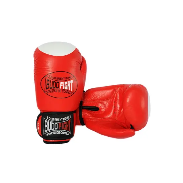 Guantes de kárate de contacto 100% cuero rojo